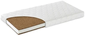 Saltea patut multistrat cocos Kidizi LUX 120x60x12 cm, husa detasabila si lavabila, antialergica, 0-3 ani