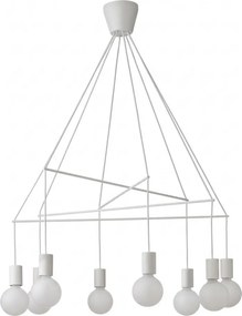 Redo 01-1564 - Lustra suspendată pe cablu MIKADO 8xE27/42W/230V Ø 82 cm alb