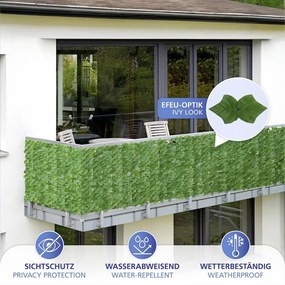 Paravan pentru balcon verde din plastic 300x100 cm Ivy – Maximex