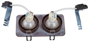 Spot încastrat rotunjit bronz închis GU10 50mm rotativ și înclinabil IP44 2 lumini - Alberto