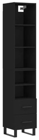 3189790 vidaXL Dulap înalt, negru, 34,5x34x180 cm, lemn prelucrat