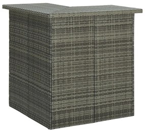 vidaXL Masă de bar colțar, gri, 100 x 50 x 105 cm, poliratan