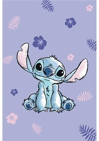 Pătură pentru copii mov din microflanel 100x150 cm Lilo and Stitch – Jerry Fabrics