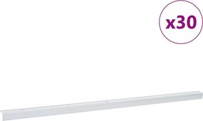 vidaXL Profile pentru marginea treptelor 30 pcs Argintiu 67 x 3 x 2 cm