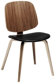 Set de 2 scaune Aarhus, nuc si piele - BoConcept