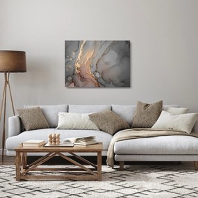 Tablou pe sticlă - Marmură gri-auriu (70x50 cm)