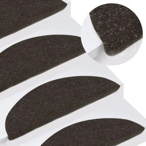 vidaXL Covorașe de scări autoadezive, 10 buc., negru, 65x22,5x3,5 cm
