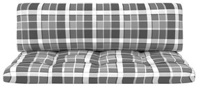 Canapea de mijloc din paleti de gradina, lemn pin gri tratat model gri carouri, canapea de mijloc, Gri, 1