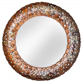 Oglinda de perete decorativa Stone Mosaic 82cm cupru