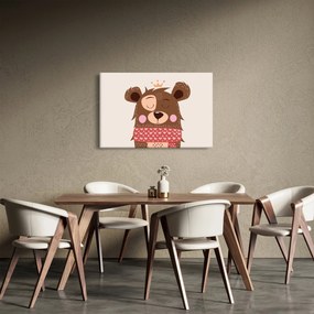 Tablou - Teddy ursuleț cu eșarfă roșie (90x60 cm)