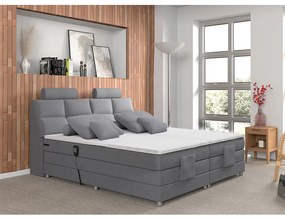 Pat electric reglabil, arcuri, gri, 160x200, POLERMA NEW