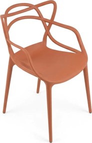 Set 4 bucati scaune din plastic KATO, teracota