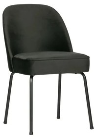 Scaune de dining negre 2 buc. din catifea Vogue – WOOOD