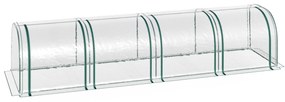 Sera tip tunel Outsunny din otel si folie PVC impermeabila si anti-UV, verde inchis/transparenta 395x100x80cm | Aosom RO