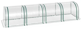 Sera tip tunel Outsunny din otel si folie PVC impermeabila si anti-UV, verde inchis/transparenta 395x100x80cm | Aosom Romania