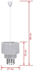 Lampa de plafon candelabru, alb, cristal Alb, 1, Alb