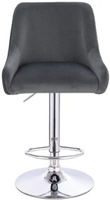 HR920W Scaun Grafit din Catifea cu Bază Cromata