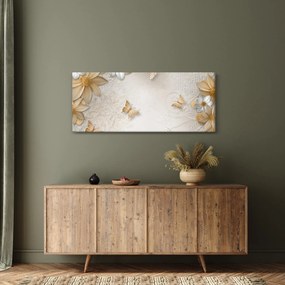 Tablou - Flori cu fluturi (120x50 cm)