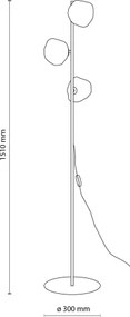 Brilagi - Lampă de podea VULCANO 3xG9/8W/230V bronz/bej fumuriu