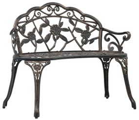 vidaXL Bancă bistro, bronz, 100 cm, aluminiu turnat