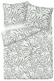 Lenjerie de pat Matex Satin Frunze tropicale , 140 x 200 cm, 70 x 90 cm