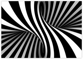 Tablou pe sticlă abstract cu dungi de zebră (70x50 cm)
