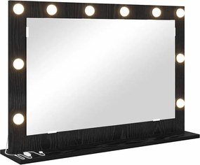 vidaXL Oglindă de toaletă Dreptunghiular Stejar Negru 80 x 15 x 18 cm