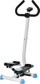 HOMCOM Stepper cu Mâner și Monitor LCD, Stepper pentru Fitness Acasă cu Pedale Antiderapante, 55x44x108 cm, Alb | Aosom Romania