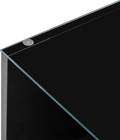 Masă de cafea cu spațiu de depozitare, iluminare ambientală LED, blat din sticlă și 2 sertare, 105x50x35 cm, Negru