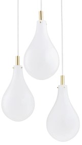 Lustra cu 3 Pendule sticla design decorativ OAKLAND alb/auriu