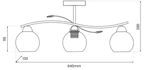 Lustră pe tijă CONNOR 3xE27/15W/230V crom lucios/gri