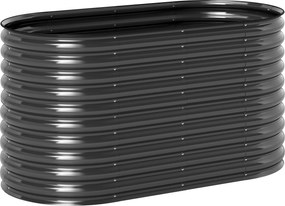 Outsunny Recipient pentru plante, ghiveci metalic cu margine de siguranță și mănuși, podea deschisă, 160B x 80T x 80H cm, Gri închis | Aosom Romania