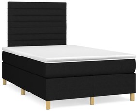 3269939 vidaXL Pat box spring cu saltea, negru, 120x190 cm, catifea