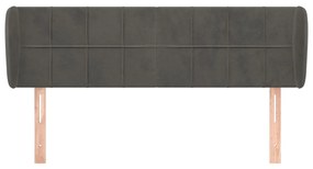 Tablie de pat cu aripioare gri inchis 147x23x78 88 cm catifea 1, Morke gra, 147 x 23 x 78 88 cm