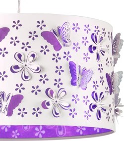 Lustră pe cablu ONLI TITILLA 1xE27/22W/230V mov/alb