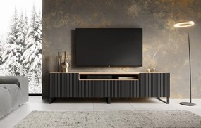 Comodă TV NOEMI Stand – 200x41x53 cm – Negru / Stejar Artisan