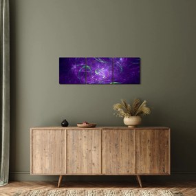 Tablou -abstracție violetă (cu ceas) (90x30 cm)