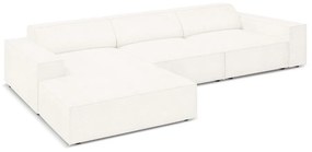 Colțar bej cu tapițerie bouclé (pe partea stângă) Jodie – Micadoni Home