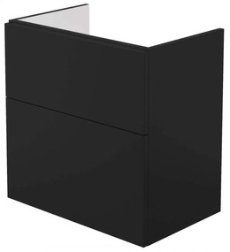 Dulap baie suspendat 60x60x38.5cm pentru lavoar, negru mat, MDF, Deante Prizma Negru mat, 600x600x385 mm