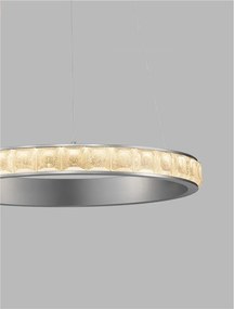 Lustra LED design circular, Otel, Argintiu, Cristal K9, ETEKEN NVL-9501214