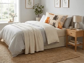 Fata de perna din flanel COLORED CATS 70x90 cm, crem