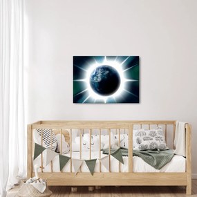Tablou cu planeta iluminată (70x50 cm)