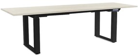 Masă înălțime reglabilă OfficeTech Strong 240 x 80 cm, picioare negre, frasin alb