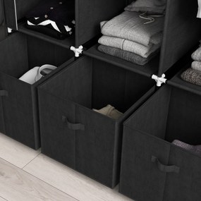 Homcom sifonier Pliabil Textil – Cu Rafturi &amp; Sertare, Ideal pentru Spatii Mici | Aosom Romania