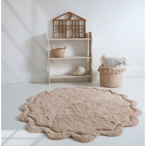 Covor roz deschis lavabil țesut manual rotund din bumbac ø 110 cm Sweet April Nude – Nattiot