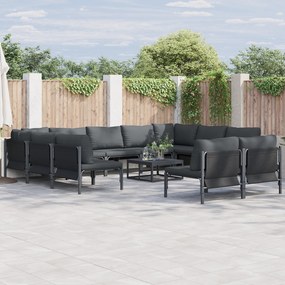 vidaXL Set de canapele pentru grădină 11 pcs Antracit Oțel