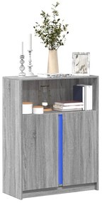 vidaXL Dulap cu LED, gri sonoma, 77x34x100 cm, lemn prelucrat
