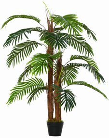 Outsunny Palmier Artificial Inaltime 1,2 m Copac Artificial Trunchi Ramuri Lichen Frunze Realiste Ghiveci Inclus | Aosom Romania