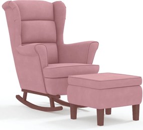 vidaXL Balansoar cu spătar roz și lemn masiv Lemn