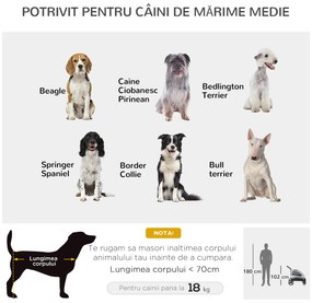 PawHut Cărucior pentru Câini de Talie Medie, 4 Roți, Spațiu de Depozitare, Gri, 107x72x102cm | Aosom Romania